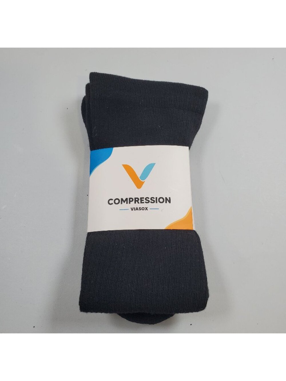 Viasox Easy Stretch Compression Socks Men Size M - L NWT Black Bamboo Blend